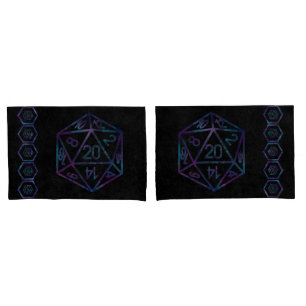 RPG Dice   Nebula Fantasy Retro Tabletop PnP Gamer Pillowcase