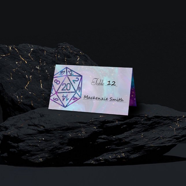 RPG Dice | Nebula Fantasy Retro Tabletop PnP Gamer Place Card (Creator Uploaded)