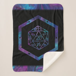 RPG Dice   Nebula Fantasy Retro Tabletop PnP Gamer Sherpa Blanket