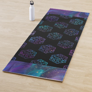 RPG Dice Nebula Fantasy Retro Tabletop PnP Gamer Yoga Mat