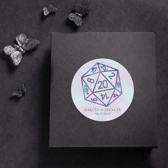 RPG Dice | Nebula Fantasy Tabletop Gamer Custom Classic Round Sticker (Creator Uploaded)