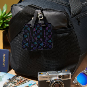 RPG Dice Nebula Fantasy Tabletop Gamer Custom Luggage Tag