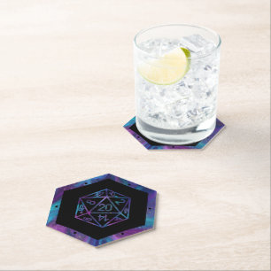 RPG Dice   Nebula Old School Tabletop Roleplayer Paper Coaster