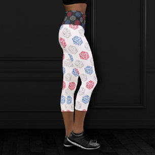 RPG Dice   Patriotic Fantasy Tabletop Retro Gamer Capri Leggings