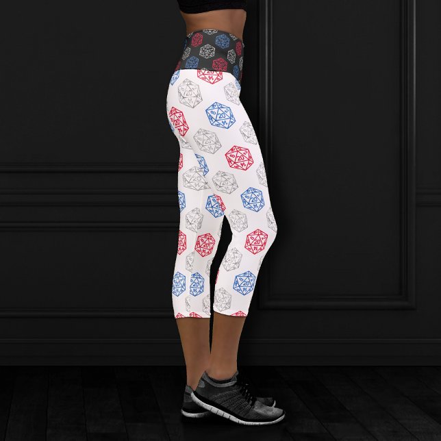 RPG Dice | Patriotic Fantasy Tabletop Retro Gamer Capri Leggings (Creator Uploaded)