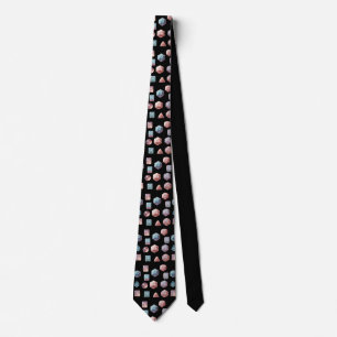 RPG Dice Patterned Black Tie