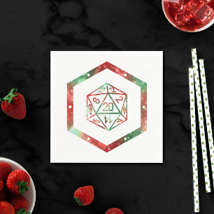 RPG Dice   XMAS Fantasy Retro Tabletop PnP Gamer Napkin