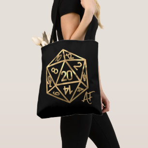 RPG Dragon   Gold Fantasy Tabletop PnP Gamer Dice Tote Bag