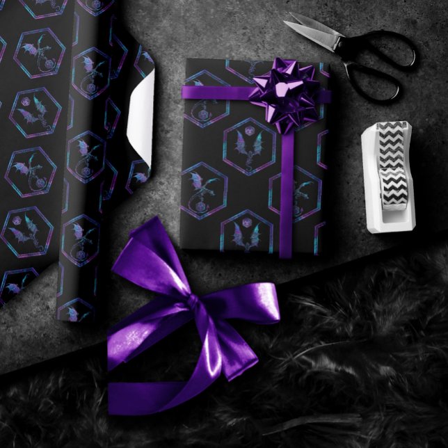 RPG Dragon | Nebula Fantasy Tabletop Gamer Dice Wrapping Paper (Creator Uploaded)