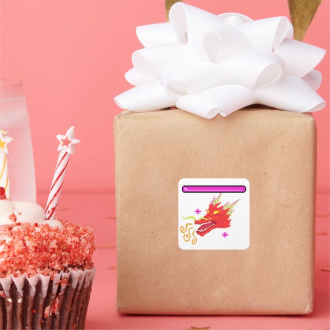 RPG Dragon Square Sticker (Party)