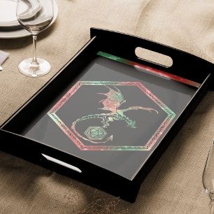 RPG Dragon   XMAS Fantasy Tabletop Gamer Dice Tissue Paper