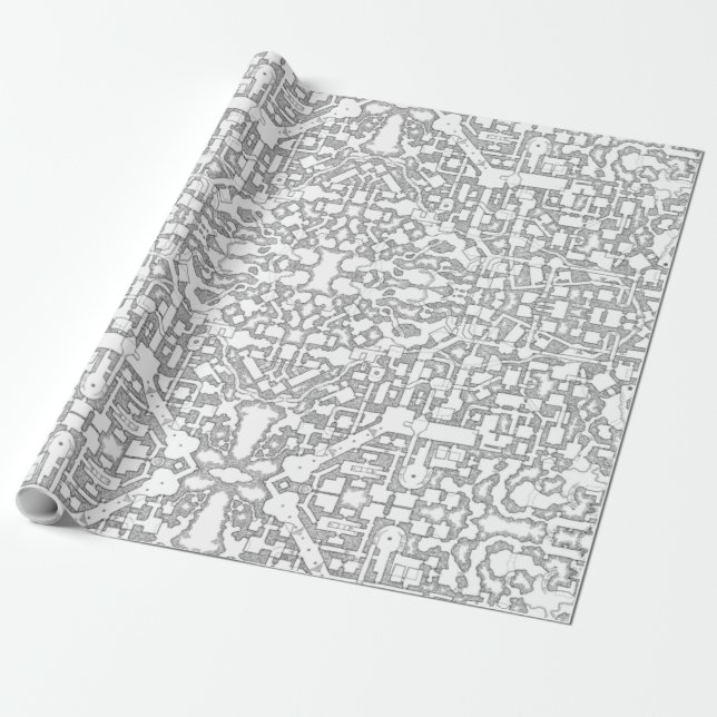 RPG Dungeon Map Wrapping Paper (Unrolled)