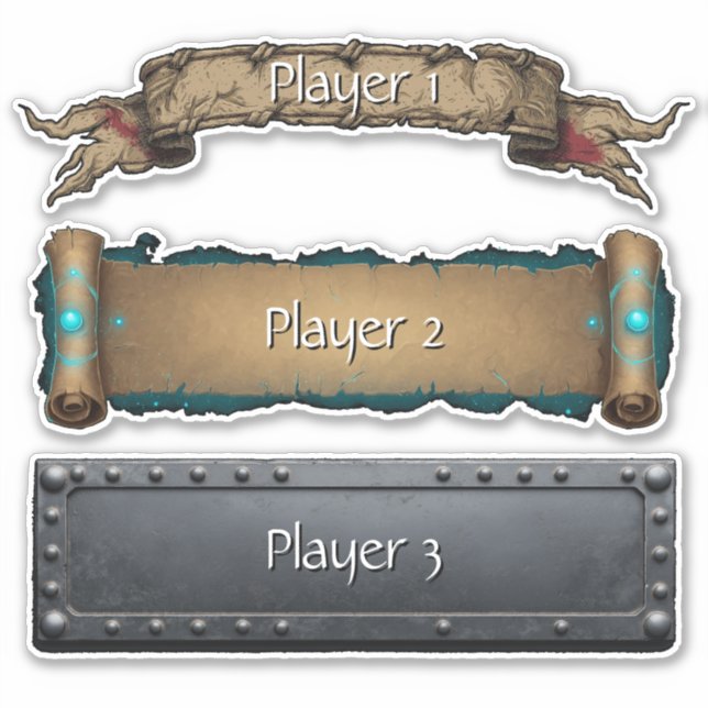 RPG Fantasy Nameplate Sticker Pack Set (Front)