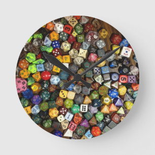 RPG game dice Round Clock