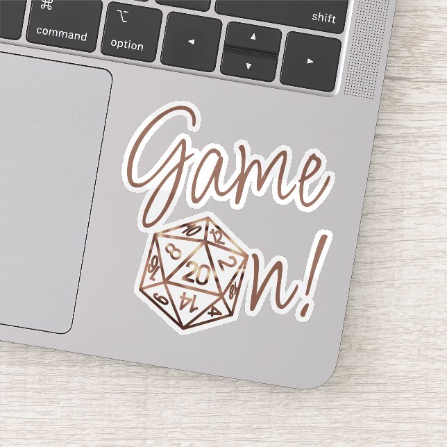 RPG Game On | Copper Fantasy Tabletop Gamer Dice (Detail)