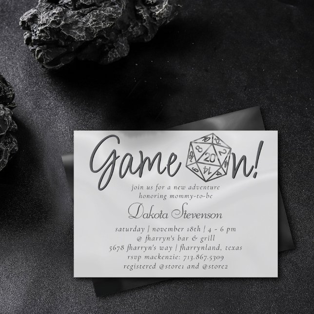 RPG Game On | Fantasy Tabletop Retro Gamer Dice Invitation (Creator Uploaded)