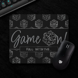 RPG Game On   Fantasy Tabletop Retro Gamer Dice Mouse Pad