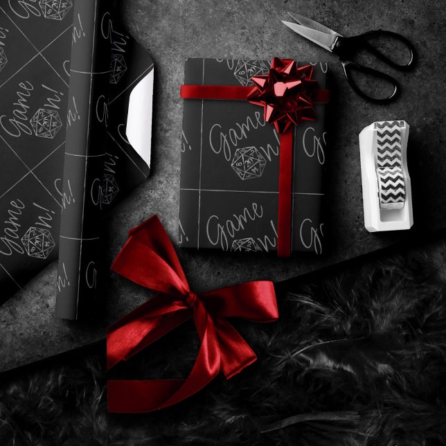 RPG Game On | Fantasy Tabletop Retro Gamer Dice Wrapping Paper (Creator Uploaded)