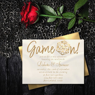 RPG Game On   Gold Fantasy Tabletop PnP Gamer Dice Invitation