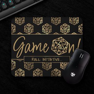 RPG Game On Gold Fantasy Tabletop Retro Gamer Mouse Pad