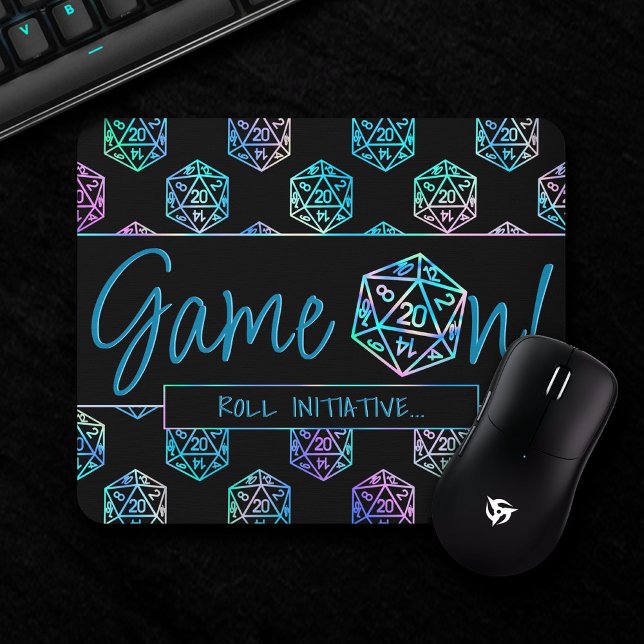 RPG Game On | Holo Fantasy Tabletop PnP Gamer Dice Mouse Pad (Creator Uploaded)
