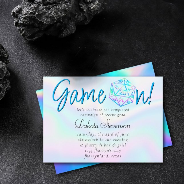 RPG Game On | Holo Fantasy Tabletop Retro Gamer Invitation (Creator Uploaded)