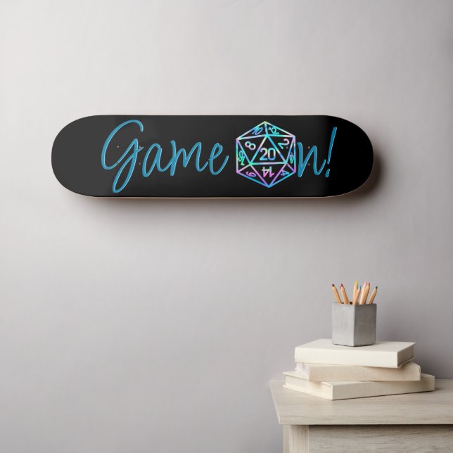 RPG Game On | Holo Fantasy Tabletop Retro Gamer Skateboard (Wall Art (Horz))