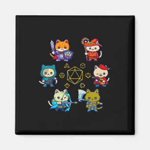 Rpg Gamer Cats D20 Dice Nerdy Geek Cat Men Women K Magnet