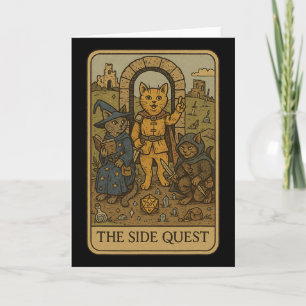 Rpg Gamer Cats Funny Side Quest Tarot Card Nerdy M