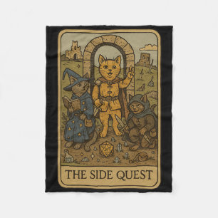 Rpg Gamer Cats Funny Side Quest Tarot Card Nerdy M Fleece Blanket