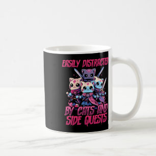 Rpg Gamer Cats Side Quest Distracted Nerdy Tableto Coffee Mug