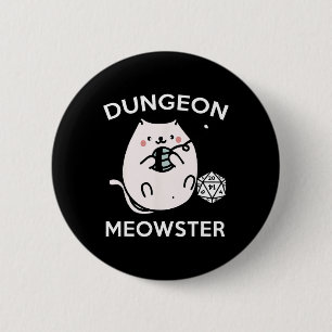 Rpg Gamer Cats Side Quest Funny Nerd D20 Dice Game 6 Cm Round Badge