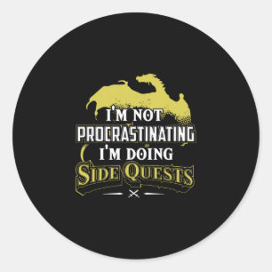 Rpg Gamer I'm Doing Side Quests - Casual Crew Neck Classic Round Sticker