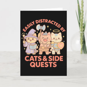 Rpg Gamer Nerdy Cats Side Quest Distracted Tableto Card