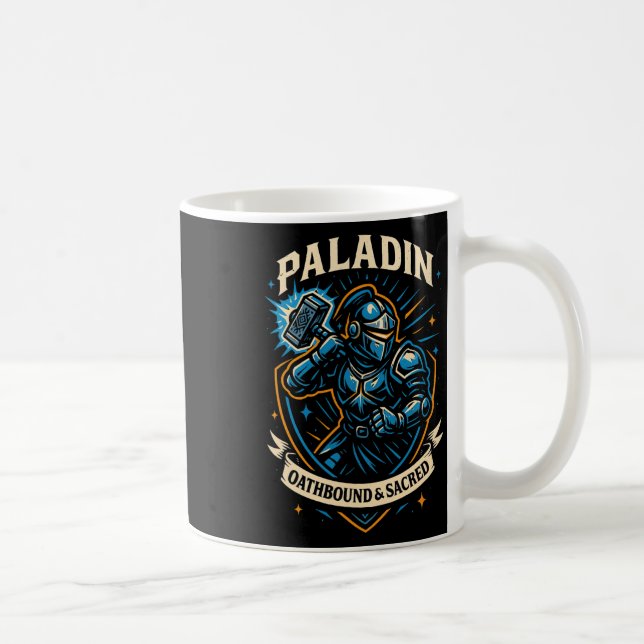 Rpg Gamer Paladin D20 Dice Nerdy Geek Men Women Ki Coffee Mug (Right)
