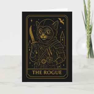 Rpg Gamer Rogue D20 Dice Nerdy Geek Cat Men Women Card