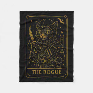 Rpg Gamer Rogue D20 Dice Nerdy Geek Cat Men Women  Fleece Blanket