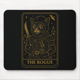 Rpg Gamer Rogue D20 Dice Nerdy Geek Cat Men Women Mouse Pad