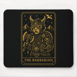 Rpg Gamer Rrian D20 Dice Nerdy Geek Cat Men Women  Mouse Pad