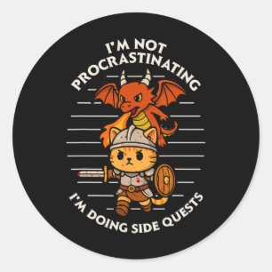 Rpg Gamer Shirt I'm Doing Side Quests Men Women D2 Classic Round Sticker