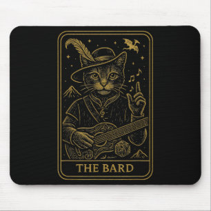 Rpg Gamer The Bard D20 Dice Nerdy Geek Cat Men Wom Mouse Pad