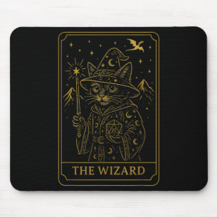 Rpg Gamer Wizard D20 Dice Nerdy Geek Cat Men Women Mouse Pad