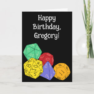 RPG Gaming Dice, Board, Fantasy Games Personalised Card