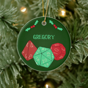 RPG Gaming Dice, Board, Fantasy Games Personalised Ceramic Ornament