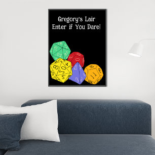 RPG Gaming Dice, Board, Fantasy Games Personalised Poster