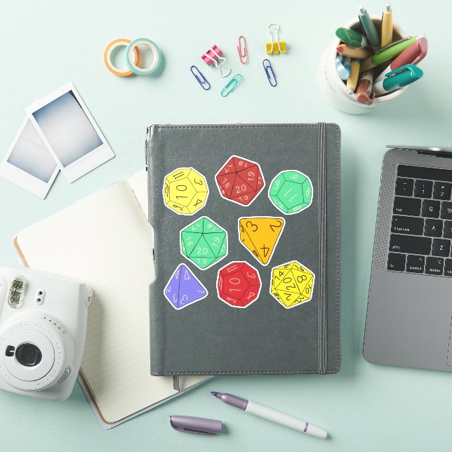 RPG Gaming Dice, Board, Fantasy Games Stickers Set (iPad Cover)