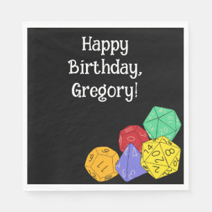 RPG Gaming Dice, Board, Fantasy Games Themed Party Napkin