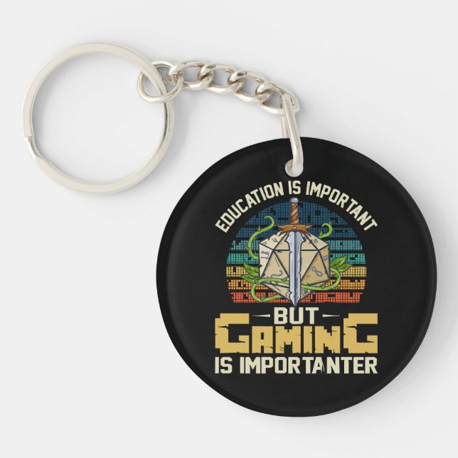 rpg gaming is importanter key ring (Front)
