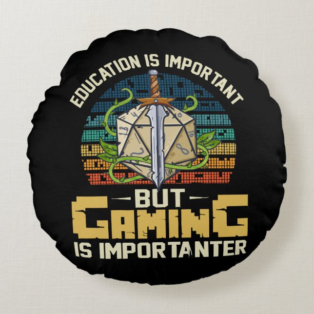 rpg gaming is importanter round cushion (Front)