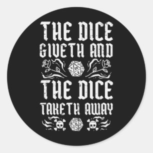 Rpg Giveth Taketh Funny Gamer Men Boys Kids Classic Round Sticker